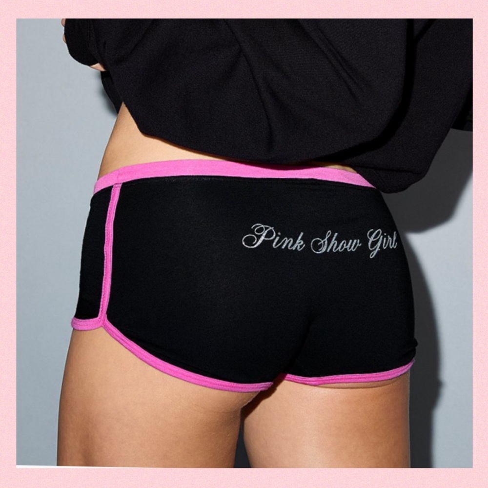 PINK VICTORIA’S SECRET Cotton Dorm VS Fashion Show Boyshort Pink Show Girl Large